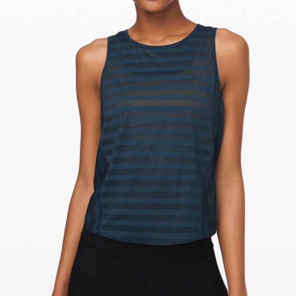 LULULEMON Off And Running Workout Tank Top, Night Diver - Picture 1 of 7